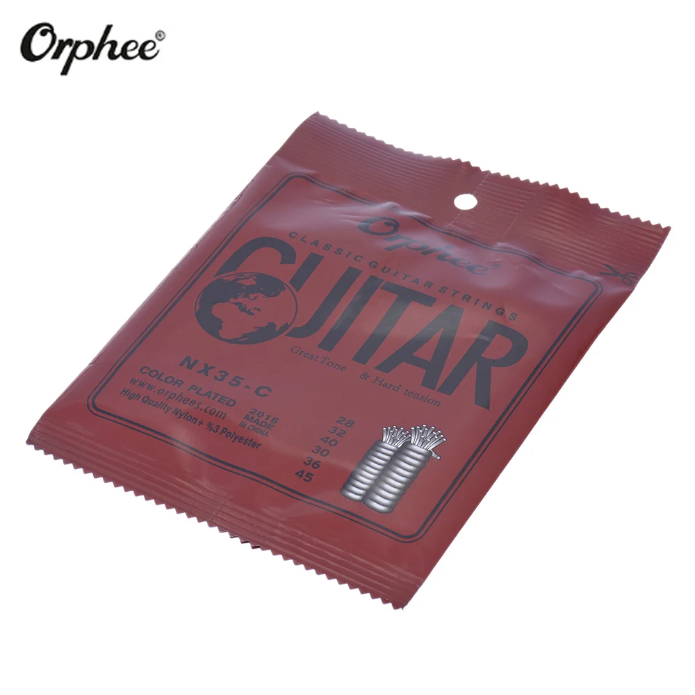 Orphee NX35 C нейлоновые струны для классической гитары 6 шт. полный комплект замены (.028