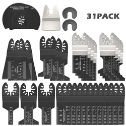 Lames de scie de précision multifonctions bi métal, Kit de coupe pour le bois, lames oscillantes, outils pour l'aggloméré, 31 pièces 