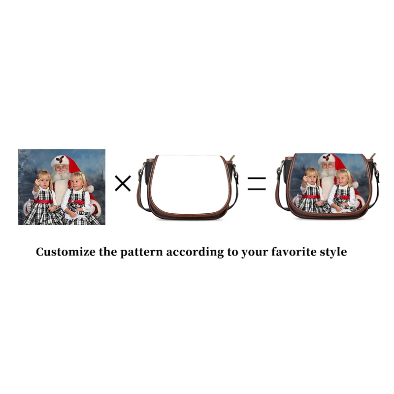 Customization Ladies Retro Casual Messenger Bag Zipper PU Leather Personalized Color Photo Cover Shell Bag Messenger Purses