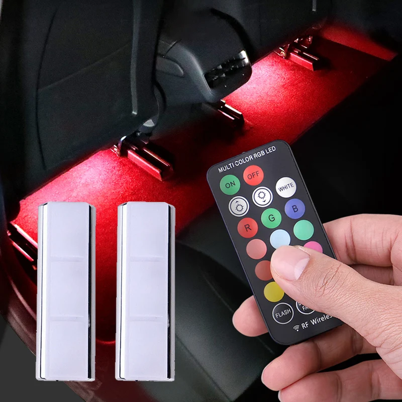 подсветка салона авто полоса для зарядки Портативный RGB Авто Атмосфера LED USB