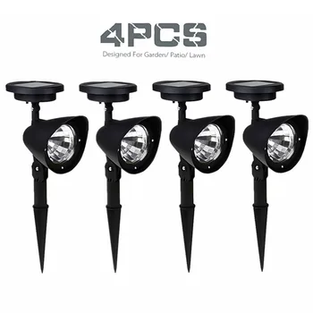 

1/2/4pc 4LED Solar Garden Landscape Lamp Outdoor Lighting Solar Powered Light Adjustable LED Landscape Lamp for Garden RGB Color