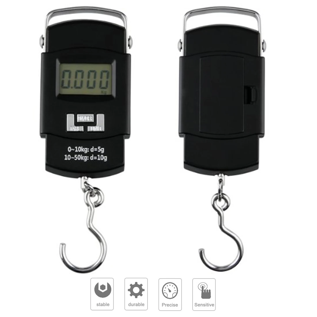 50 кг/110 электронный Портативный ЖК-дисплей цифровые весы двойную точность Чемодан Висячие весы, весы для крючок для путешествий