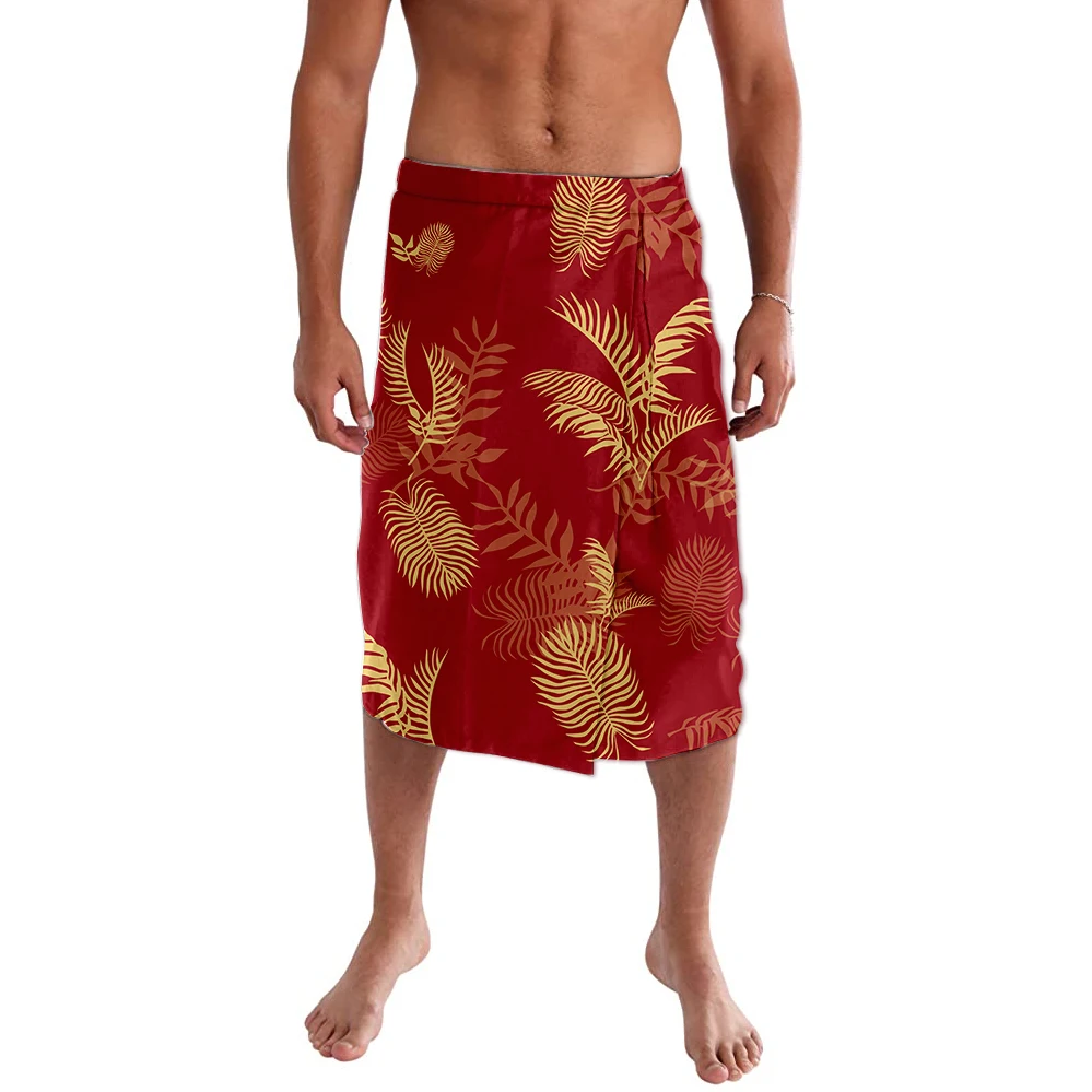 ie faitaga Tonga Island Clothing Customize With Logo Bonfire Party Mens Dress Polynesian Tribal Design Men Pocket Half Skirt