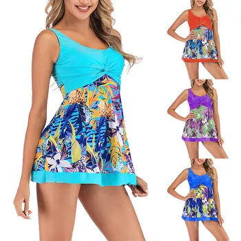 

WOMAIL Women Lingerie Plus Size High Waist Ruffle Lingerie Female Retro Conservative Print Knotted One-piece Lenceria 19Dec17