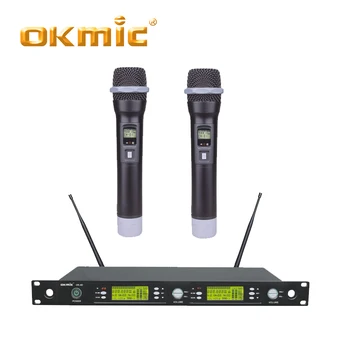 

863MHz-865MHz OKMIC OK-4D OK-5500 Professional UHF/PLL true diversity Dual Channels karaoke wireless handheld microphone system