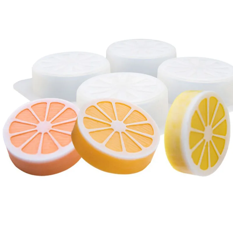 4Cavity Lemon Sliced With Seeds Soap Molds Fruit Handmade Mould Silicone Molds Soap Fondant Clay Resin Moulds Candle Mold