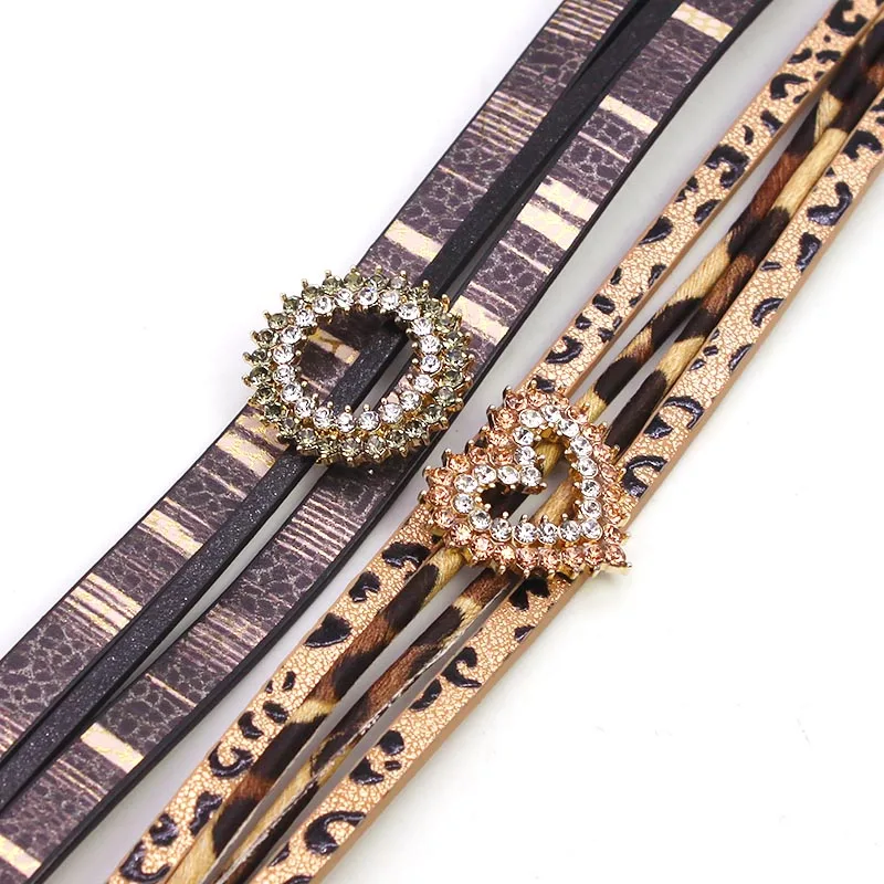 D& D Love Leopard кожаные браслеты для женщин Модные Браслеты& Браслеты элегантный многослойный широкий браслет обруча ювелирные изделия