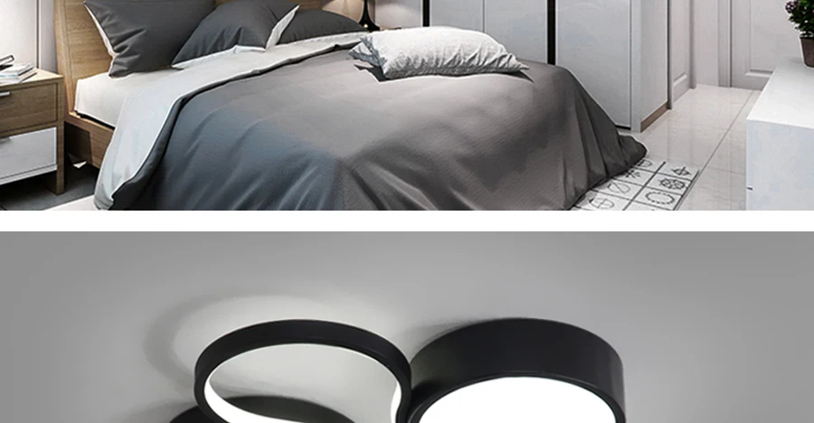 Потолочный светильник белый или черный каркас для домашнего освещения гостиной 34 Вт 48 Вт lampara techo современный светильник plafonnier