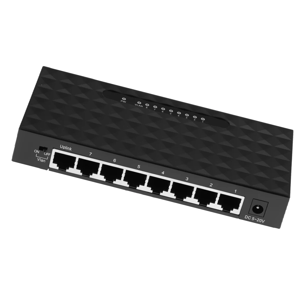 8-Порты и разъёмы Fast Ethernet Настольный Plug-and-Play VLAN коммутатор подключить роутер