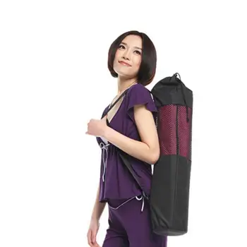 

Yoga Mat Bag Holder Strap Bag Pocket Pilates Sports Gym Fitness Backpack Black Durable