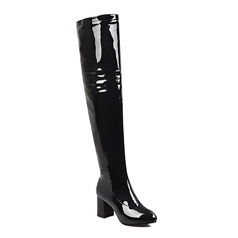 BLXQPYT/ г. Новая обувь женские сапоги черные ботфорты пикантные женские осенне-зимние ботфорты Большие размеры 34-48 8756