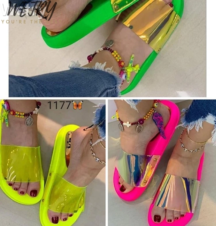 

IN 2020 Bling summer women slipper new ladies open toe Comfort slip on flat Leisure sandals Female Outdoor beach shoes