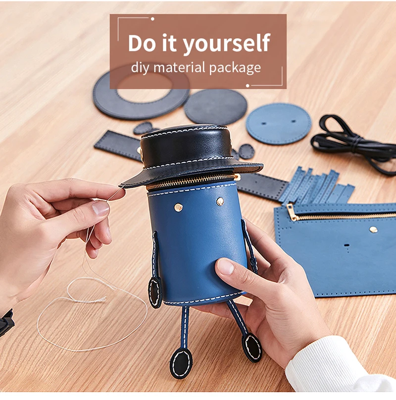 

Leather DIY Women Bag Accessories Shoulder Strap Unique Bag Bottom Woven Handbag Set for Girl Handmade Backpack Robot Bag