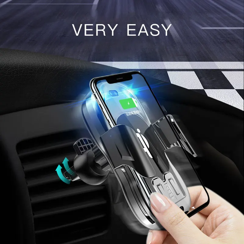 Wireless car charger in wireless charger for Samsung note9 / S10 / S9 and iPhone wireless charger holder and Receiver