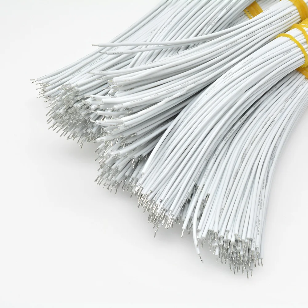 100 шт. 24AWG 8/10/15/20 см гальванически лужёные макетная плата припоя кабель Fly перемычек проводной кабель 1007-24AWG проводник электрические провода - Цвет: Белый