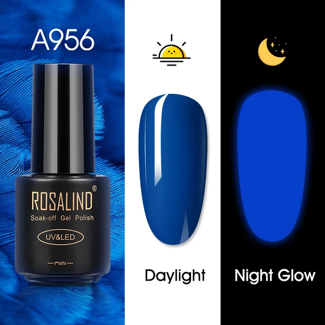 ROSALIND Nail Gel Polish Neon Luminous Hybrid Varnish Manicure Semi Permanent UV Gel Nail Art Base Top Coat Gel Nail Polish New RAA956