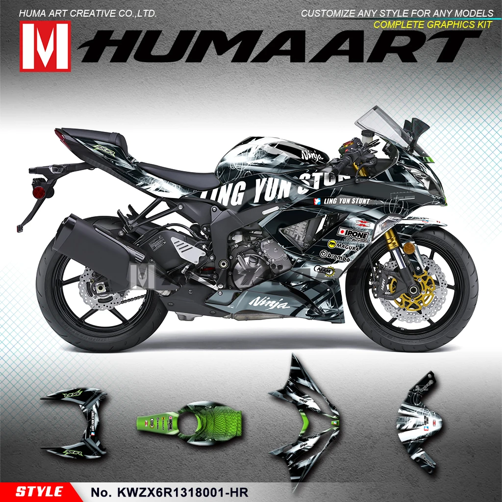 ZX6R カスタムデーカルキット K-FACTORY チタンスリップオンマフラー