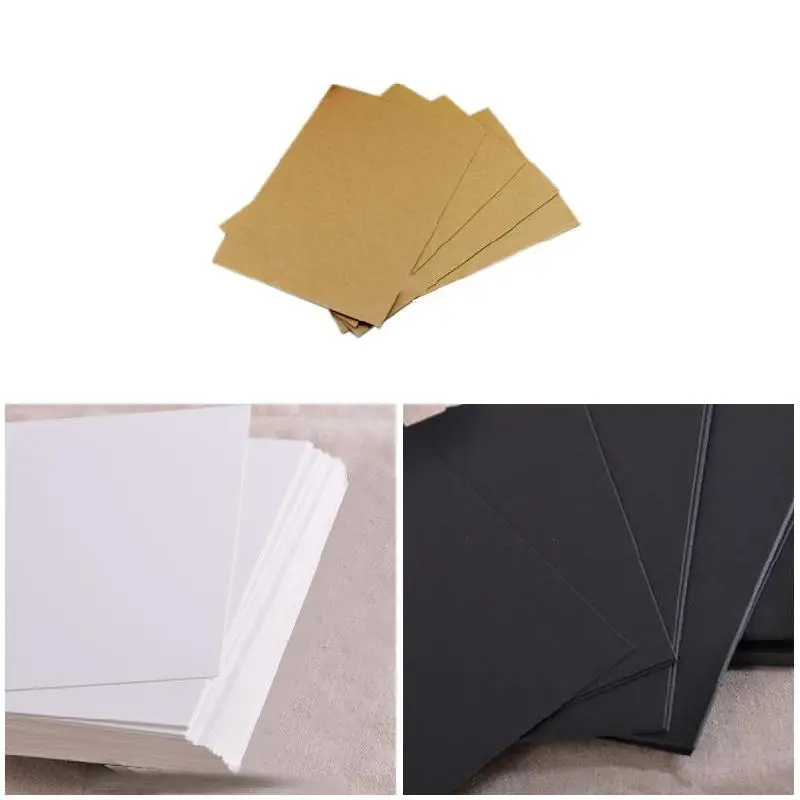 20PCS Blank Greeting Card Kraft Paper Postcard Vintage Blank Postcards DIY Hand Painted Graffiti Message Card White Paper GK99