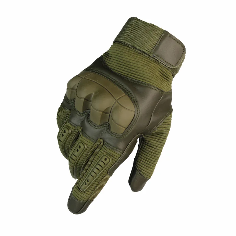Сенсорный экран Жесткий Костяшки Тактические перчатки из искусственной кожи армейский Военный Боевой страйкбол Спорт на открытом воздухе велосипедный Пейнтбол Охота Swat - Цвет: Хаки