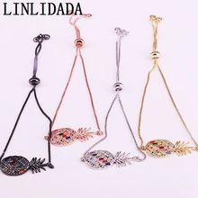 8 шт. модные очаровательные радужные микро Pave CZ ананас слайдер звено цепи ювелирные изделия циркония браслеты