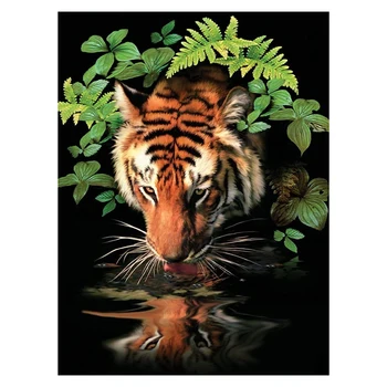 

Paint By Numbers Kits for Adult, DIY Canvas Painting for Adults Beginner-Drinking Tiger