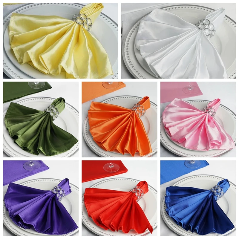 

Атласная Салфетка 45x45 см, салфетки для свадебного стола, салфетки для банкетного мероприятия, украшения