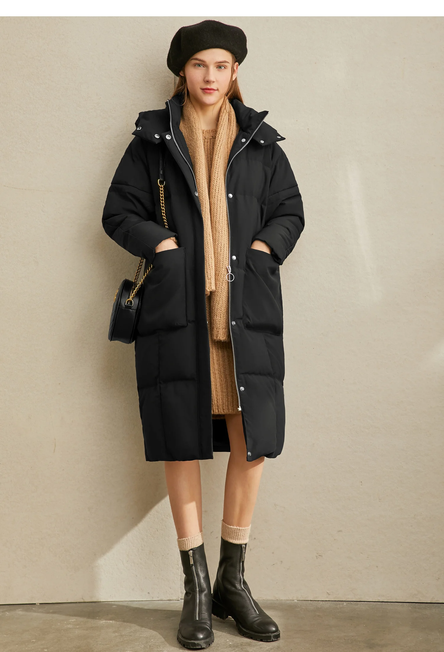 Amii корейской утки из мультфильма пуховик длинный пуховик женская новая зимняя пальто длиной по колена с капюшоном теплые сапоги в молодежном куртка