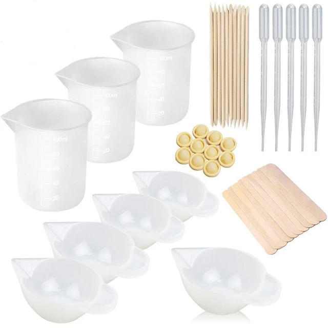 Promotion! 43PCS Resin Mixing Tool Kit - Silicone Measuring Cups For Epoxy  Resin Silicone Mixing Cups,Silicone