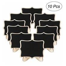 

10pcs Mini Decorative Boarder Chalkboard Signs Black Board Message Board with Stand for Weddings Home Decor Embellishments