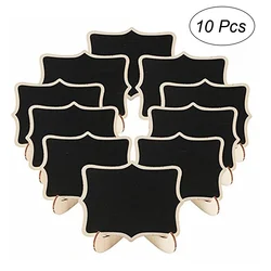 Mini tablero decorativo de 10 piezas, carteles de pizarra negra, tablero de mensajes con soporte para bodas, adornos de decoración del hogar