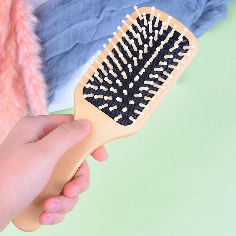 1 шт. Массажная расческа для волос деревянная щетка в форме весла щетки массажные