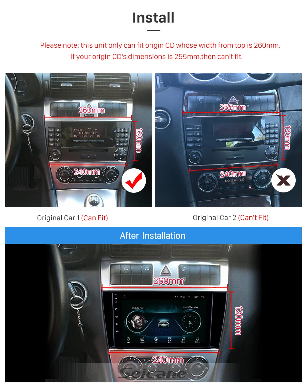Seicane " Android 8,1 gps стерео для Mercedes Benz C Класс C55/CLC класс W203/CLK класс W209/CLS класс W219 2004-2011