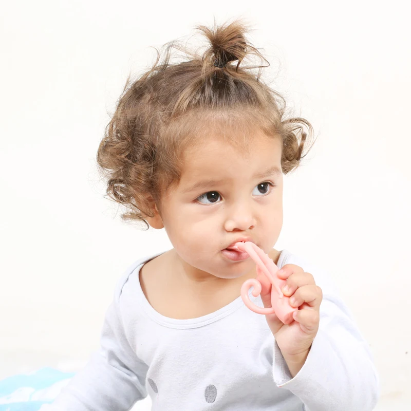Infant Self Training Brush Tooth Utensils First Training Baby Teether BPA Free Led Weaning for 6+ Month Baby Toddler Teether