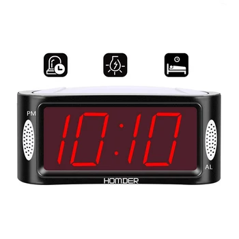 

4.9 Inch Digital Alarm Clock With LED Night Light Dimmable Bedroom Bedside Snooze Battery / Electronic Desk Clock EU/UK Plug