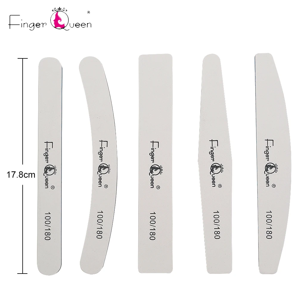 5 Types Nail Files For Manicure 100/180 Strong Thick Boat Sandpaper Durable Buffing Grit Sand Fing Nail Art Tool FCB003