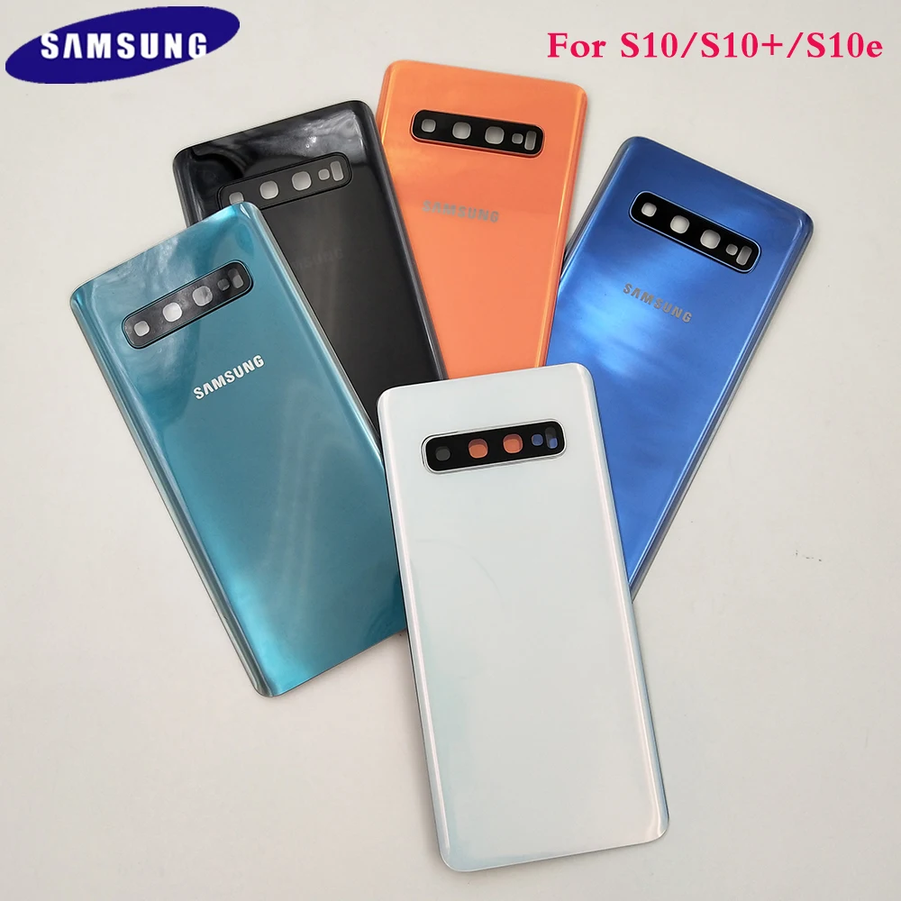 Оригинальное заднее стекло для Samsung Galaxy S10 Plus + S10e Крышка батарейного отсека