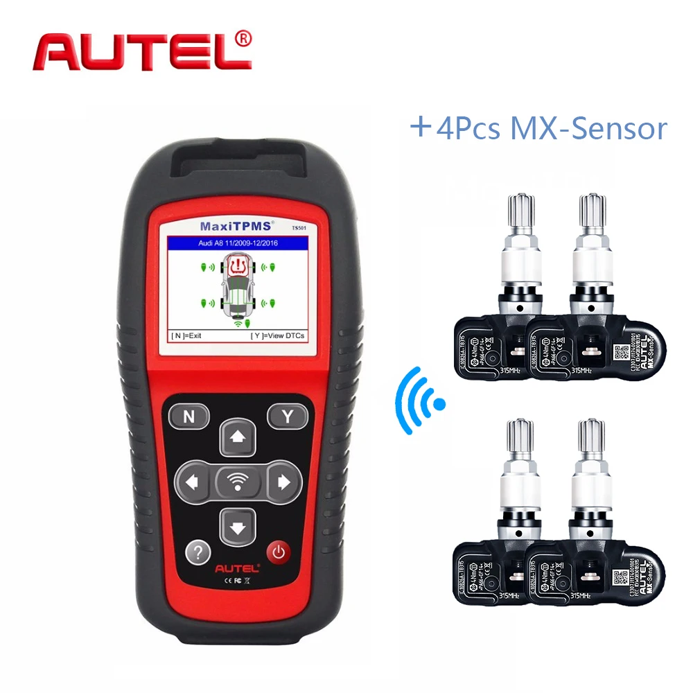 US $288.73 Autel MaxiTPMS TS501 Diagnostic Tool TPMS Sensor Programmer OBD 315 433MHZ Sensor Tire Pressure TS501 4 2IN1 Sensor