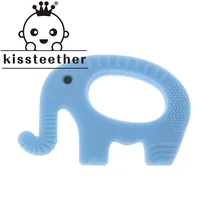 Kissteether – anneau de dentition en Silicone pour bébé, 1 pièce, sans BPA, animaux, éléphant, qualité alimentaire, produit de dentition, DIY, collier, jouet d'allaitement, cadeau 
