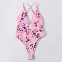 Плавание строка Плавание костюм Женская, с перфорацией ванный комплект Для женщин Плавание одежда двусторонний купальник с глубоким вырезом комплект из 1 предмета Плавание водных видов спорта