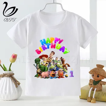 

Birthday Number Tshirt Toy Story Shirt Print Kids T Shirt Funny Girl Top Harajuku Round Neck Short Sleeves Boys Tshirt