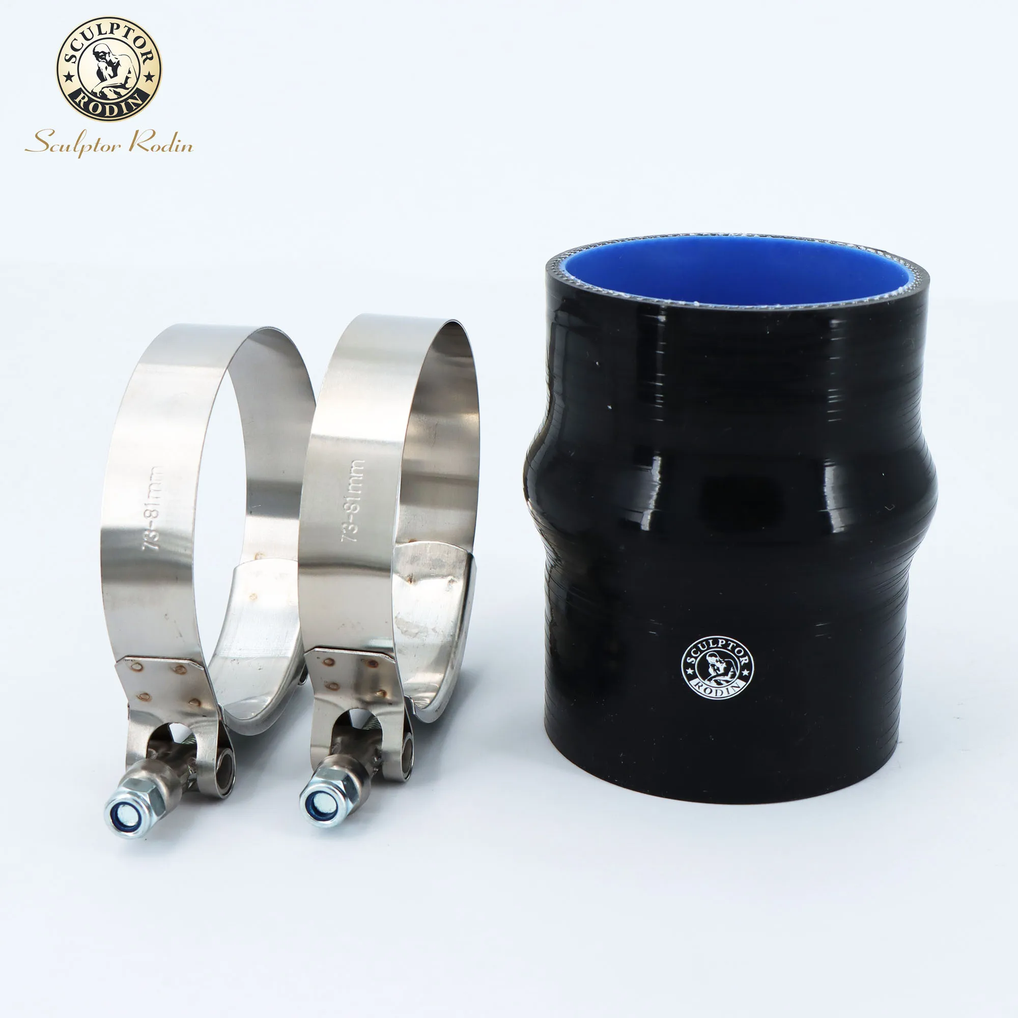 Straight Hump Silicone Hose Intercooler Turbo Coupler Tube Intake Pipe + clamp ID: 63mm L:76mm  Black