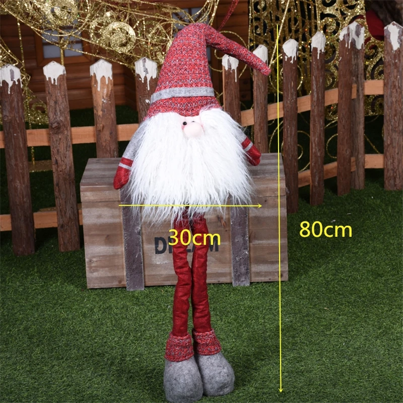 Большой 80 см выдвижной Санта Клаус Снеговик кукла украшения Navidad фигурка рождественские украшения для дома Новогодний Рождественский подарок - Цвет: SDZS24601