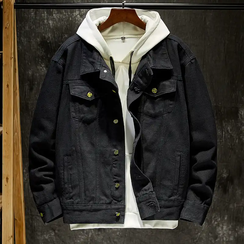 black designer jean jacket