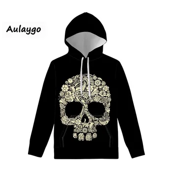 

Skull Printed Pullover Hoodies Men/Women Casual Hooded Streetwear Sweatshirts Hip Hop Harajuku Male Tops Sudaderas Para Hombre