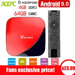 X88 pro tv box Android 9,0, 4 ГБ, 64 ГБ, с двумя камерами, процессор Rockchip RK3318 восемь ядер 5G Wi-Fi HD Youtube 4 K проигрыватель Google Pk x96 max h96 android tv box