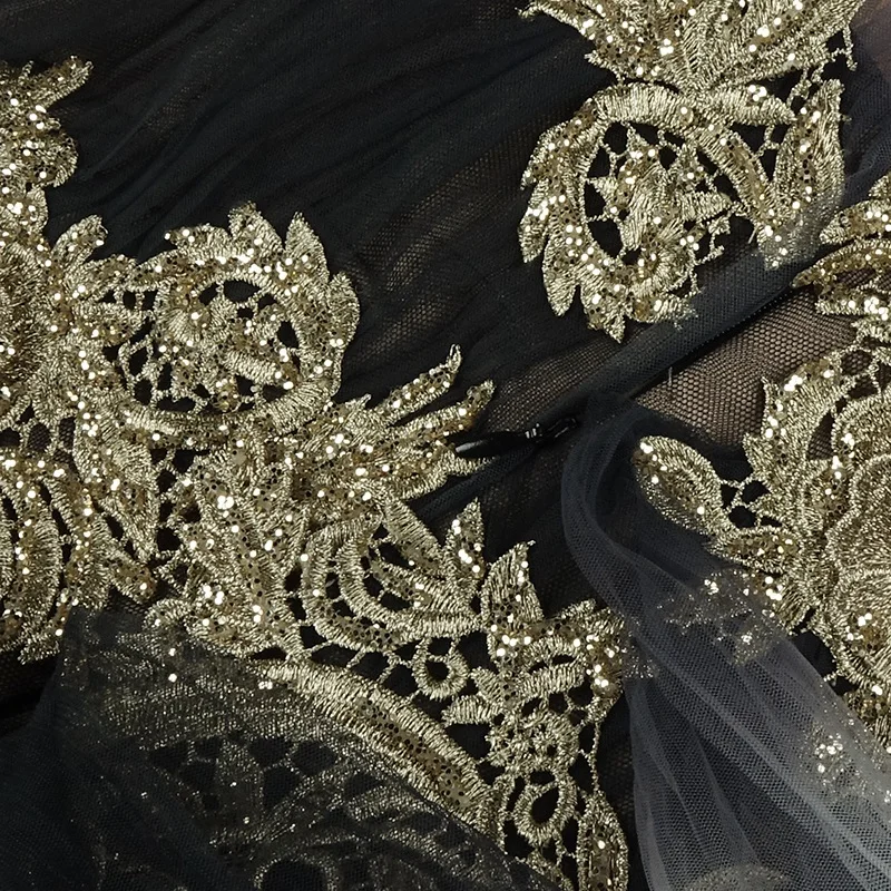 VC сетчатые каскадные оборки Vestidos сексуальные без бретелек Вечерние платья знаменитостей с аппликацией элегантные вечерние платья макси