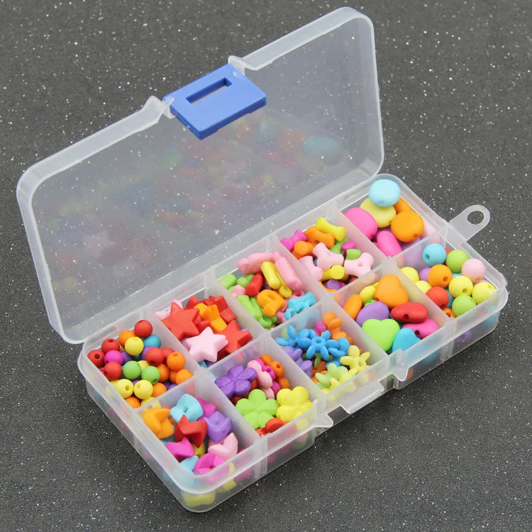 

Ten Grid Children Jewelry Handmade DIY Early Education Beaded Bracelet Gift Box Loose Beads Weak Sight Training Educational Toy
