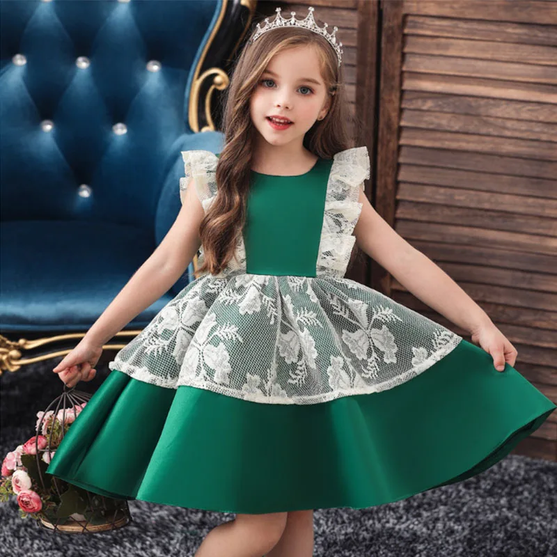 

Lace backless vestido menina toddler girl party dresses robe princesse fille dress baby frocks kids cocuk abiye jurkjes costumes
