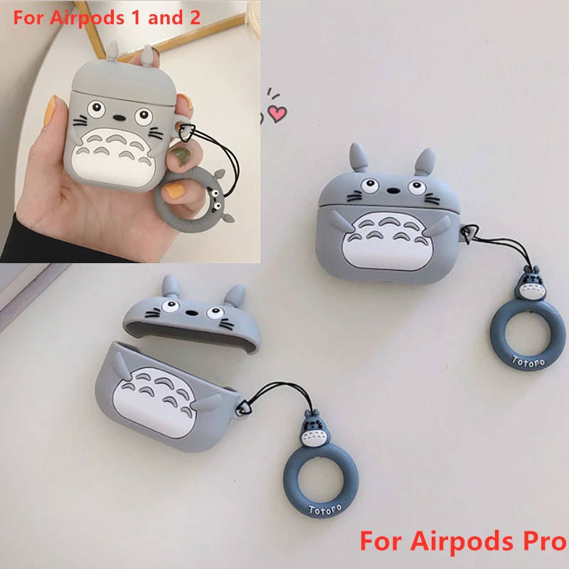 Аниме Тоторо милый беспроводной мультяшный чехол для наушников Apple AirPods