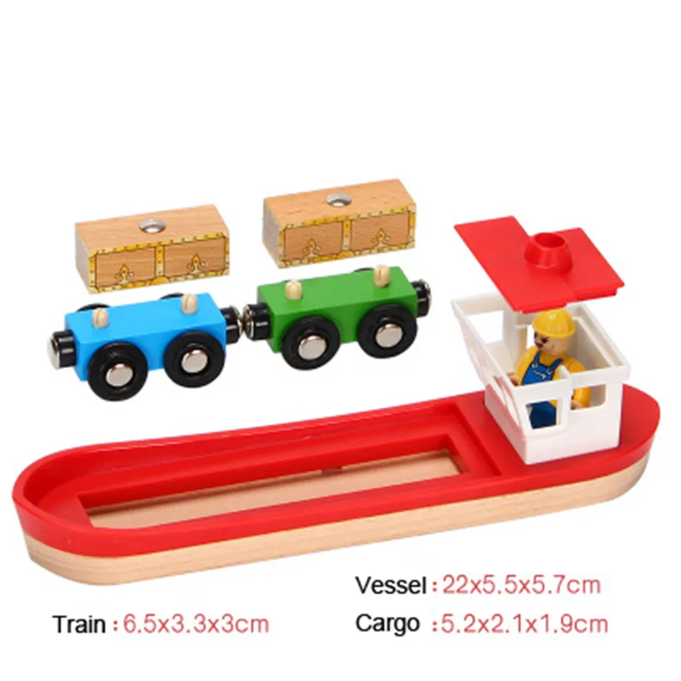 Wood Track Compatible with Brio Wooden Train Track train Garage Parking apron Staion Railway Accessories Toys for Children 8